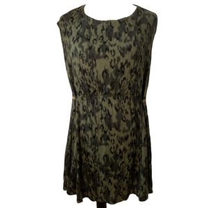 NWT Free People Camo Print Key Hole Drop Back Dress